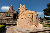 The great Chola temples of Tamil Nadu - The Brihadisvara temple of Gangaikondacholapuram. The large Nandi positioned to the east of the main temple.  